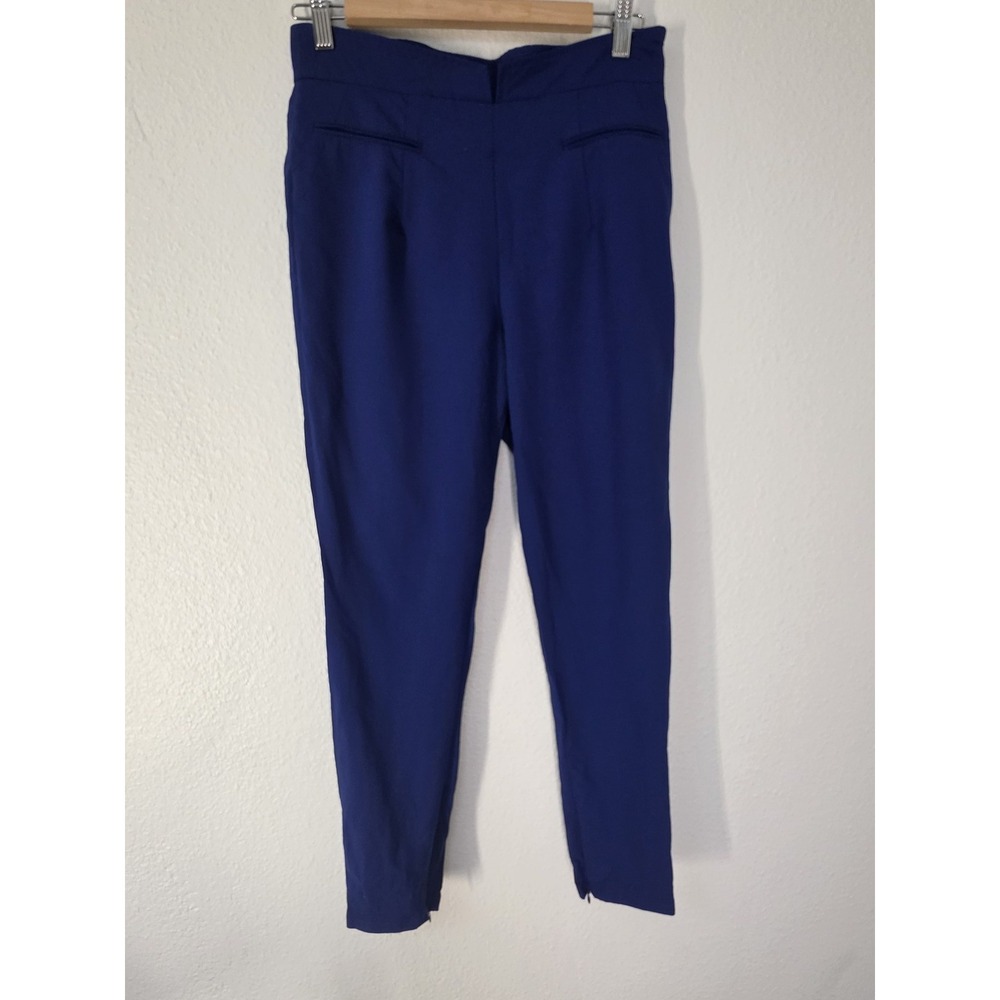Alvin Valley Women Wool Pants Size 29 Blue Solid Straight Classic Trousers
